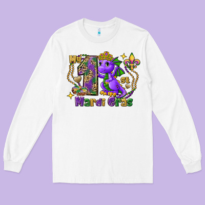 Dragon My First Mardi Gras Long Sleeve Tee Designed By Fadigitalartstudio