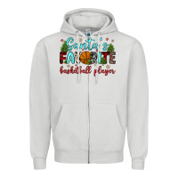 Dove Grey santa s favorite basketball player Zipper Hoodie - JahusDesignShop