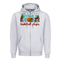 Heather Grey santa s favorite basketball player Zipper Hoodie - JahusDesignShop