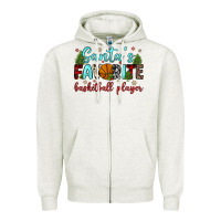 Oatmeal Heather santa s favorite basketball player Zipper Hoodie - JahusDesignShop