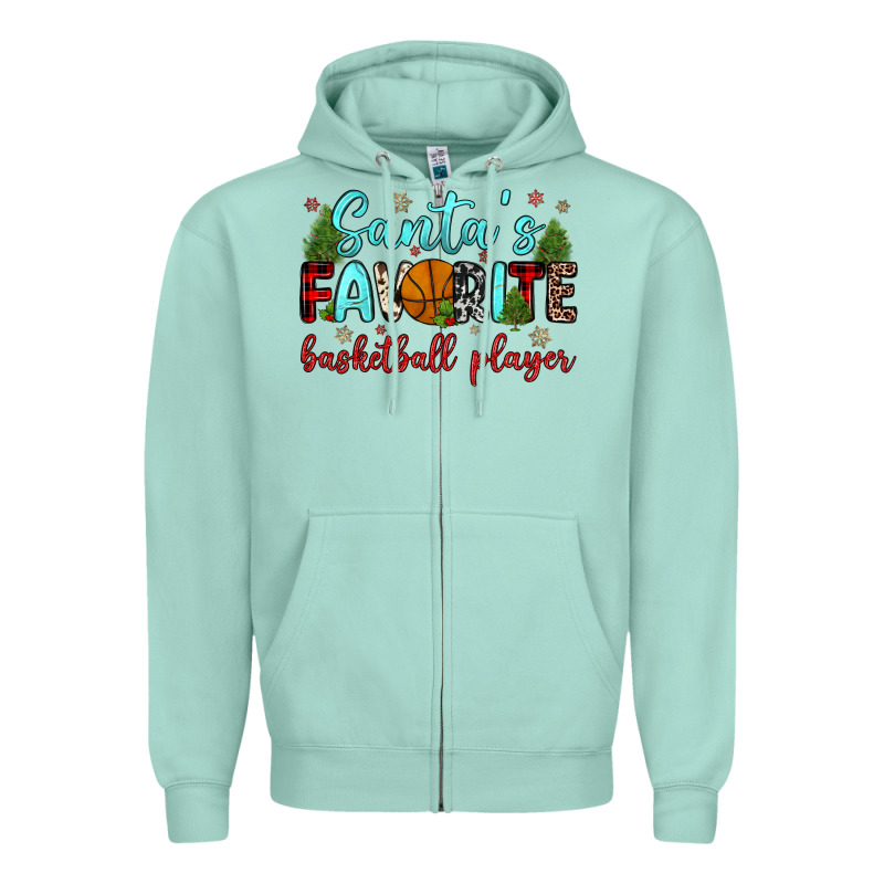 Santa S Favorite Basketball Player Zipper Hoodie by JahusDesignShop | Teevron