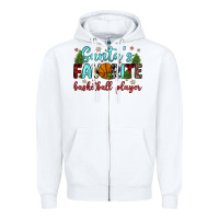 White santa s favorite basketball player Zipper Hoodie - JahusDesignShop