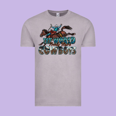 The World Needs More Cowboys Vintage Tee Designed By Zillion Design Studio