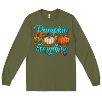Army Green pumpkin everything Long Sleeve Tee - HRA Design Shop