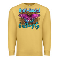 Antique Gold Western Anti-Social Butterfly Premium Sweatshirt - LillyAllenDesigns