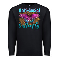 Black Western Anti-Social Butterfly Premium Sweatshirt - LillyAllenDesigns