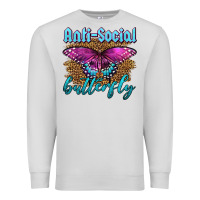 Dove Grey Western Anti-Social Butterfly Premium Sweatshirt - LillyAllenDesigns