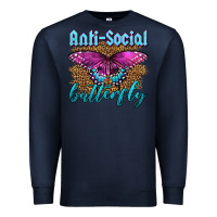 Navy Western Anti-Social Butterfly Premium Sweatshirt - LillyAllenDesigns
