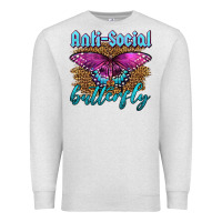 Oatmeal Heather Western Anti-Social Butterfly Premium Sweatshirt - LillyAllenDesigns
