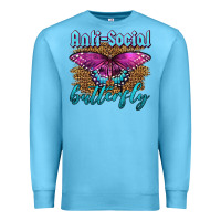 Ocean Blue Western Anti-Social Butterfly Premium Sweatshirt - LillyAllenDesigns