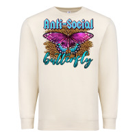 Western Anti-social Butterfly Premium Sweatshirt | Teevron