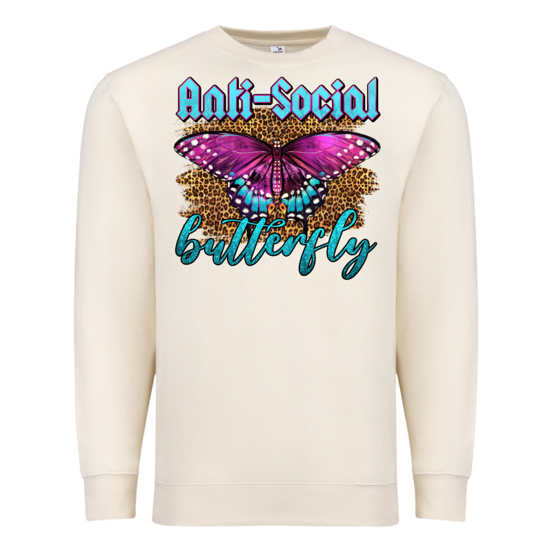Western Anti-social Butterfly Premium Sweatshirt by LillyAllenDesigns | Teevron