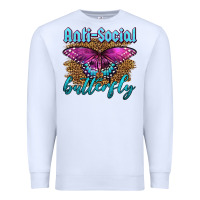 White Western Anti-Social Butterfly Premium Sweatshirt - LillyAllenDesigns