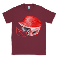 Burgundy red softball helmet fa element Classic Tee - FaDigitalArtStudio