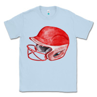 Dusty Blue red softball helmet fa element Classic Tee - FaDigitalArtStudio