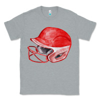 Heather Grey red softball helmet fa element Classic Tee - FaDigitalArtStudio