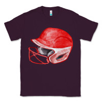 Plum red softball helmet fa element Classic Tee - FaDigitalArtStudio