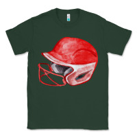 Sports Green red softball helmet fa element Classic Tee - FaDigitalArtStudio