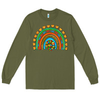 Army Green autism heart ribbon rainbow Long Sleeve Tee - AdoDesignShop