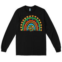 Black autism heart ribbon rainbow Long Sleeve Tee - AdoDesignShop