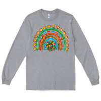Heather Grey autism heart ribbon rainbow Long Sleeve Tee - AdoDesignShop