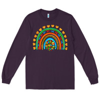 Plum autism heart ribbon rainbow Long Sleeve Tee - AdoDesignShop