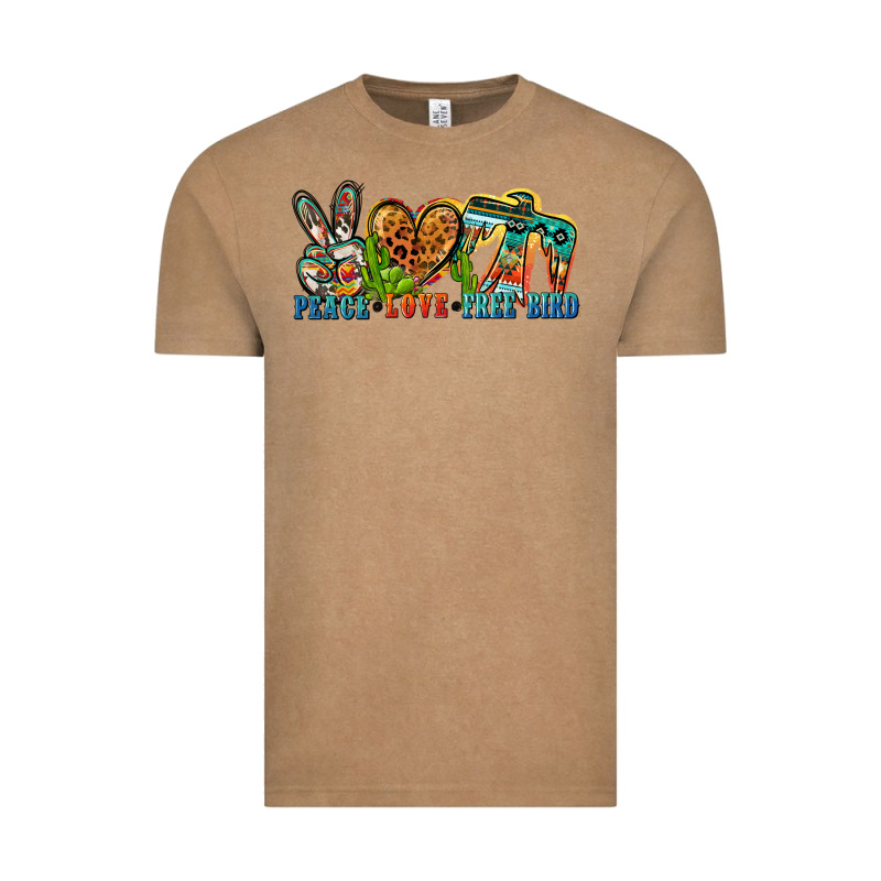 Peace Love Free Bird Vintage Tee by Zillion Design Studio | Teevron