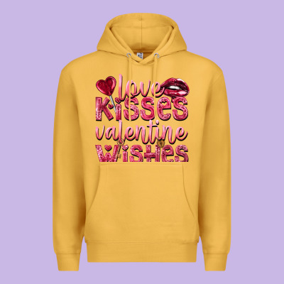 Love Kisses Valentine Wishes Premium Hoodie Designed By Nancycooperartshop