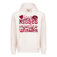 Pale Pink love kisses valentine wishes Premium Hoodie - NancyCooperArtShop