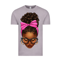 Vintage Zinc afro messy bun pink bow Vintage Tee - texasbilliewilder