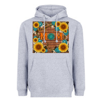 Heather Grey sunflower gemstone and mom with cowhide Heavyweight Hoodie - Artiststas