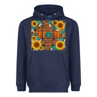 Navy sunflower gemstone and mom with cowhide Heavyweight Hoodie - Artiststas