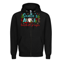Black santa s favorite baseball player Zipper Hoodie - JahusDesignShop