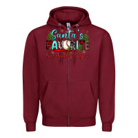 Burgundy santa s favorite baseball player Zipper Hoodie - JahusDesignShop