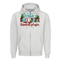 Dove Grey santa s favorite baseball player Zipper Hoodie - JahusDesignShop