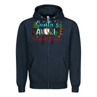 Navy santa s favorite baseball player Zipper Hoodie - JahusDesignShop