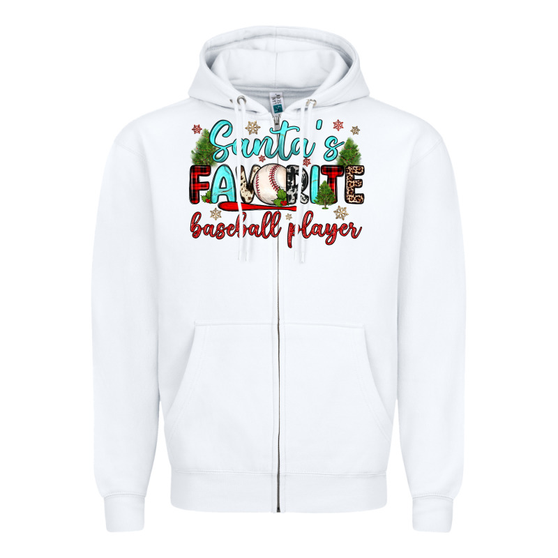 Santa S Favorite Baseball Player Zipper Hoodie by JahusDesignShop | Teevron