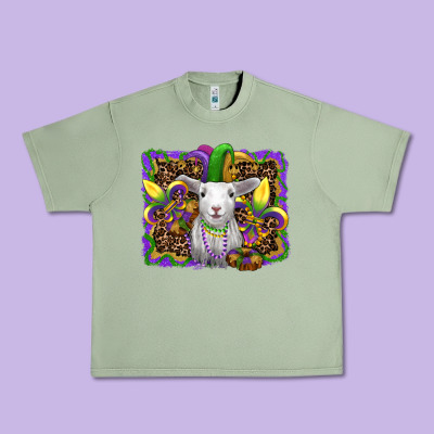 Mardi Gras Baby Sheep King Cake Fleur De Lis Urban Heavy Tee Designed By Ranaportraitstore