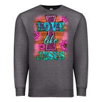 Charcoal Heather love like jesus Premium Sweatshirt - BarkalooDesign