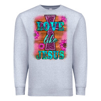 Heather Grey love like jesus Premium Sweatshirt - BarkalooDesign