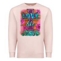 Pale Pink love like jesus Premium Sweatshirt - BarkalooDesign