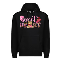 Black sweetheart with bear Premium Hoodie - NancyCooperArtShop