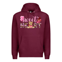 Burgundy sweetheart with bear Premium Hoodie - NancyCooperArtShop