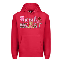 Cardinal sweetheart with bear Premium Hoodie - NancyCooperArtShop