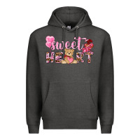 Charcoal Heather sweetheart with bear Premium Hoodie - NancyCooperArtShop