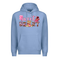 Colony Blue sweetheart with bear Premium Hoodie - NancyCooperArtShop