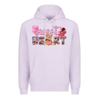 Lilac sweetheart with bear Premium Hoodie - NancyCooperArtShop