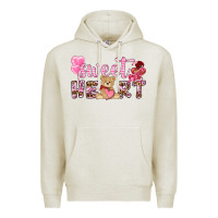 Oatmeal Heather sweetheart with bear Premium Hoodie - NancyCooperArtShop