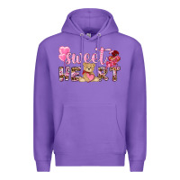 Purple sweetheart with bear Premium Hoodie - NancyCooperArtShop