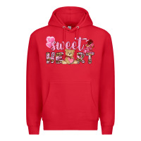 Red sweetheart with bear Premium Hoodie - NancyCooperArtShop